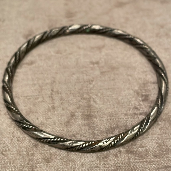 Vintage Southwestern Mexican Rope Bangle Sterling Silver Vintage Bracelet